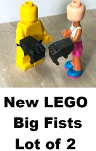 New LEGO big Hands Iron Dark Pearl Gray Lot of 2 Big Knuckles Fist Bump Epic Sho - Picture 1 of 1