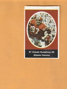 Claude Humphrey Atlanta Falcons 1972 Sunoco Stamps HOF Memphis Tennessee State - Picture 1 of 2