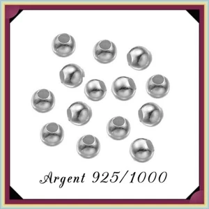 Perles lisses 4mm trou 1,5mm, en Argent 925/1000 . Réf: PL004 - Foto 1 di 1