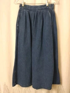 Calvin Klein Vintage USA Denim Skirt Size 8 Womens Long Modest 70's Waist: 27" - Picture 1 of 12