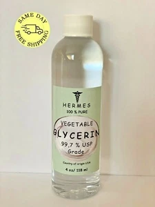 GLYCERIN VEGETABLE OIL by HERMES 99,7 % USP GRADE 100% PURE 4 oz - Picture 1 of 1