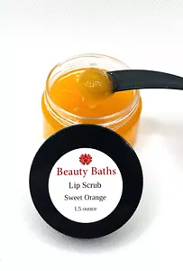 Sweet Orange Lip Scrub handmade exfoliating sugar scrub gift for her Natural Lip - Picture 1 of 13