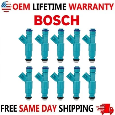 Inyector de combustible Bosch 10x OEM NUEVO PARA 04-08 Ford E-350 Super Duty 6,8 L 0280156217 Foto 1 de 4