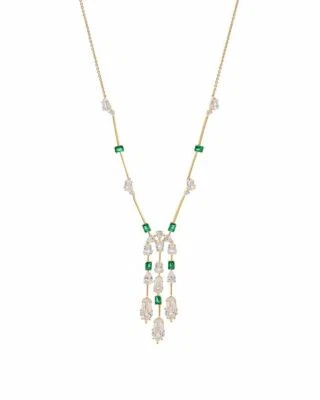 NADRI Eliza Necklace Gorgeous 32" Long Green & Clear Stones NEW w/ TAG was $235 - Image 1 of 4