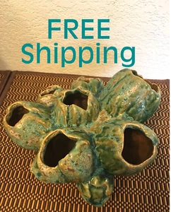 CLEARANCE ~ Unique Distressed Finish Vase' ( 9" x 5" ) Seven Slot (NEVER USED) - Picture 1 of 13