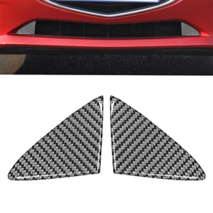 2Pcs For MAZDA 3 Axela 2014-2018 Carbon Fiber Car Front Grille Grill Trim Cover - Picture 1 of 11