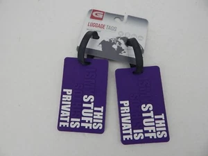 GForce Luggage Tags  2 Pack Purple/White New - Picture 1 of 4