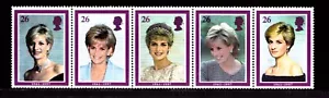 Princess Diana Portraits Strip of 5 Diff Great Britain #1795a MNH - Picture 1 of 1