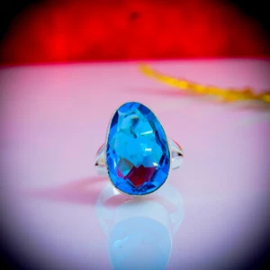 Ravishing London Blue Topaz Gemstone 925 Sterling Silver Handmade Ring All Size - Picture 1 of 3