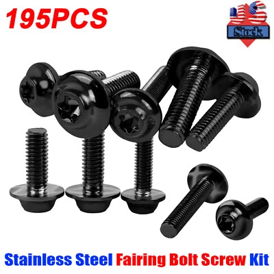 Stainless Steel Fairing Bolt Kit Screws For Kawasaki Ninja ZX6R ZX636 USA Ship - Image 1 of 4