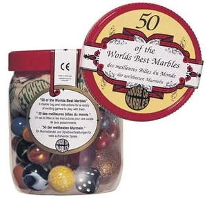 House of Marbles Tub of 50 Marbles with Dice & Bag & Leaflet-Large Range Stocked - Picture 1 of 3