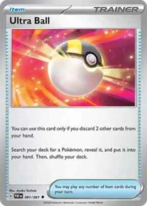 ULTRA BALL X 4 N/M 091/091 PALDEAN FATES POKEMON - Picture 1 of 1