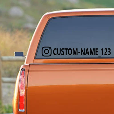 Custom Instagram Name Sticker Vinyl Decal (x2) Car Window IG Username Drift JDM - Image 1 of 4