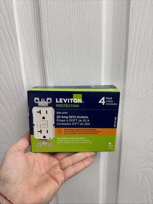 Leviton GFNT2-4W 20A 125V GFCI White Outlets - 4 PACK