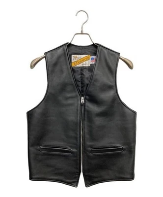 Schott                    193V Leather Vest Leather Vest black 7822951001 - Image 1 of 4