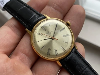 Vintage Watch Luch Slim Gold Plated Au 20+ Mechanical 23 jewels USSR Men's - Image 1 of 4