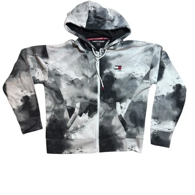 Tommy Hilfiger Sport White, Black  Gray Full Zip Hoodie Mens Medium skater NWT - Image 1 of 4