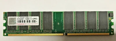 Transcend 1GB (2x1GB) DDR1 PC-3200 DDR400 DIMM CL3 #R2625 - Bild 1 von 2