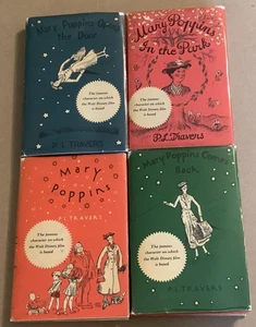 Set of 4 VG 1960s Editions HC DJ Mary Poppins P L Travers Disney - Imagen 1 de 18