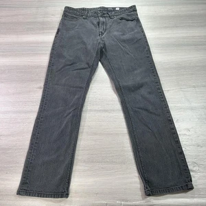 Volcom Solver Jeans Mens 33x30 Black Modern Straight Denim Stretch Comfort Pants - Picture 1 of 15