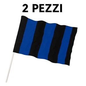 FLAGGE INTER ATALANTA PISA SCHWARZ-BLAU 90x60 cm mit Stange 2 Stück - Bild 1 von 4