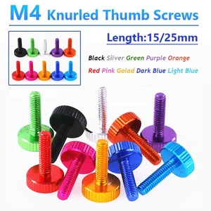 Knurled Thumb Screws M4x15/25 Aluminum Alloy DIY Hand Tighten Grip Knob Bolts - Picture 1 of 17