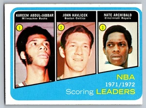1972-73 Topps #171 (Kareem Abdul-Jabbar / John Havlicek / Nate Archibald) - Picture 1 of 3