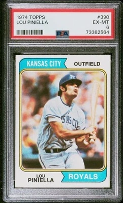 1974 Topps #390 Lou Piniella - PSA 6 - Image 1 of 2