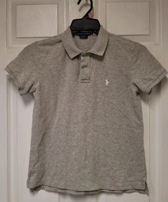 Ralph Lauren Polo, Gray, Short Sleeve Shirt, Boy's Size Youth Medium (10-12) - Image 1 of 4