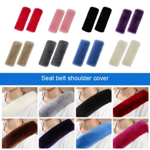 Premium Pearl Color Sheepskin Seat Belt Cover Shoulder Pad for Car-Truck-Auto - Picture 1 of 34