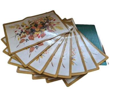 6x Water & Heat Resistant Large Vintage Clover Leaf Place Mats, Made In England  - Image 1 of 4