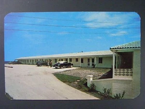 Tarjeta postal vintage cromada color Daytona Beach Florida Sea Spray Lodge años 50 - Imagen 1 de 2