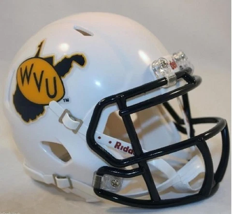 West Virginia Mountaineers Retro Mini Speed Replica Helmet [NEW] Miniature Desk Cover