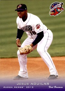 2013 Akron Aeros Grandstand #3 Jesus Aguilar Maracay Venezuela VZ Baseball Card