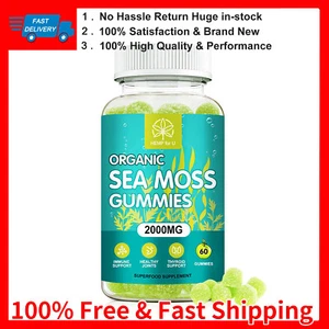 Organic Sea Moss Gummies 2000MG -Support Immune,Joint,Thyroid&Adrenal Health - Picture 1 of 10