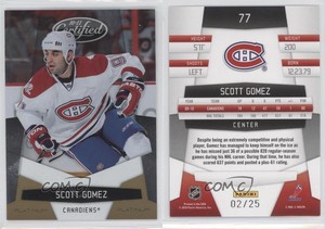 2010-11 Certified Platinum Gold /25 Scott Gomez #77
