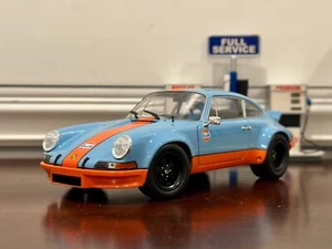 1/18 Porsche 911 RSR Gulf Blue Orange Solido Diecast Car - Picture 1 of 10