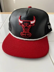 Chicago Bulls Windy City Leder Mütze Cap New Era 59 Fifty schwarz rot - Bild 1 von 6