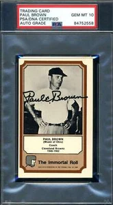 Paul Brown Gem Mint 10 PSA DNA Signed 1974 Fleer Immortal Roll Autographed - Picture 1 of 1