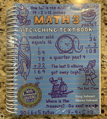 Math 3 : A Teaching Textbook w/ Answer Booklet by Shawn Sabouri, Greg Sabouri - Image 1 of 3