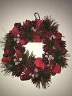 Christmas Wreath Woodland Autumn Theme Med Size (30cm diameter) With Red Cherrys