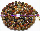 Natural 6/8/10Mm Multicolor Picasso Jasper Gemstone Round Beads Necklace 36 In