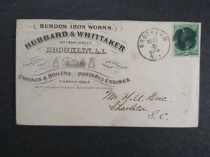 New York: Brooklyn ca. 1880 Burdon Eisenwerke Motoren, Kessel Werbung Deckel - Bild 1 von 2