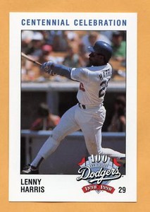 1990 Dodgers Police Baseball card # 29 Lenny Harris