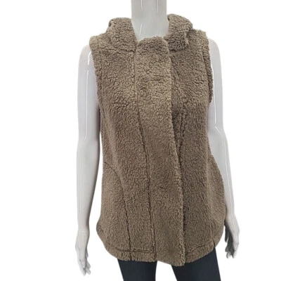 Acogedor chaleco delantero a presión talla pequeña nogal Koolaburra by UGG espalda cepillada Sherpa Foto 1 de 4