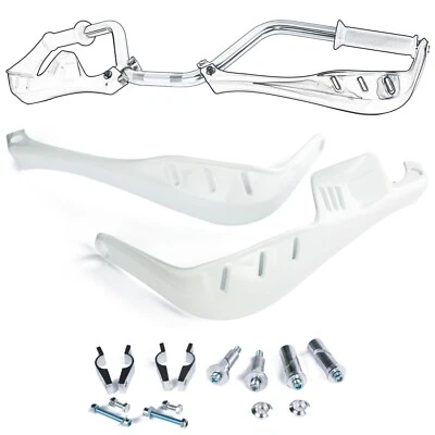 Paramani Manubrio Protezione Moto Motocross Enduro Plastica Universale Bianco - Image 1 of 3