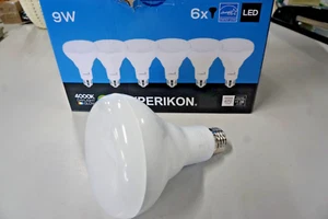 Hyperikon LED Bulb 9W Flood Light BR30-9D40 4000K 6-Pack Dimmable (Indoor Only) - Picture 1 of 5