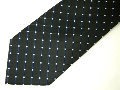 Corbata Stafford para hombre negra azul blanca a cuadros lunares 60" Foto 1 de 4