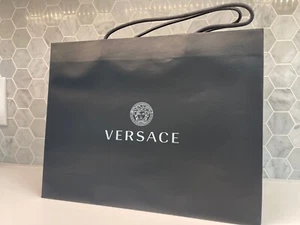 Versace 14"x11"x6" Empty Black SHOPPING GIFT Paper BAG Logo for Bag or Shoes - Picture 1 of 8