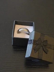 Titanium 6MM I Love You Wedding Band Size 9 - Picture 1 of 5